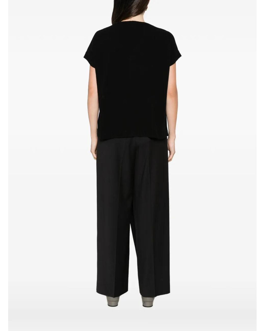 Ma'ry'ya Black Short-Sleeve Button-Down Jacket