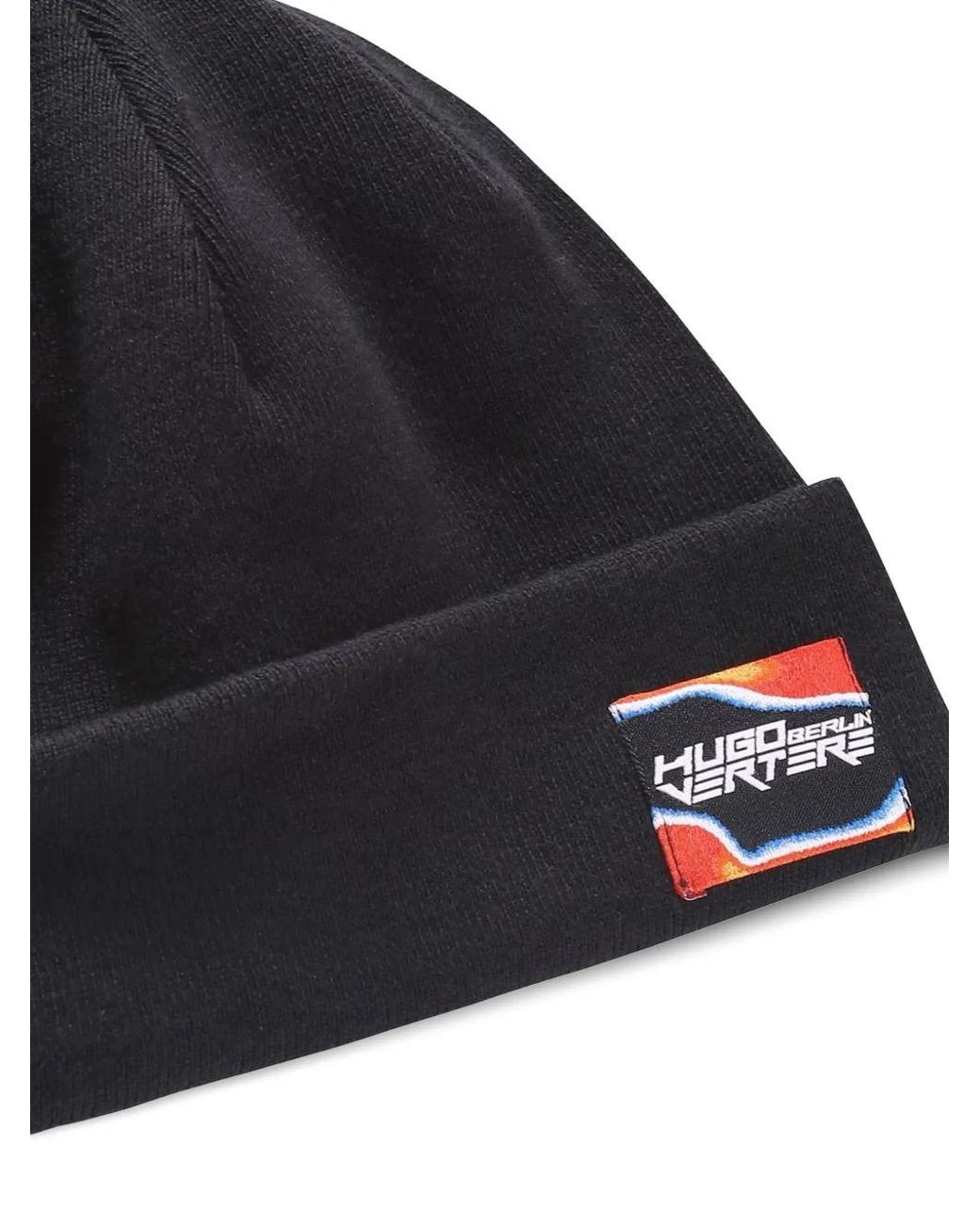 Boss Blue Patch Beanie for men