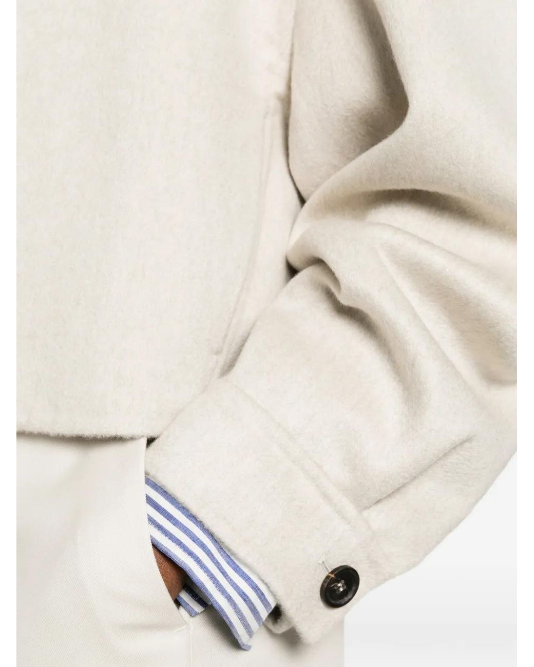 Brunello Cucinelli White Veste À Boutonnière
