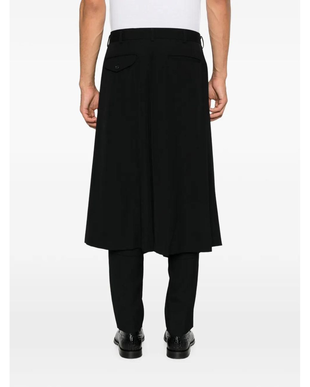Comme des Garçons Black Layered Wool Trousers for men