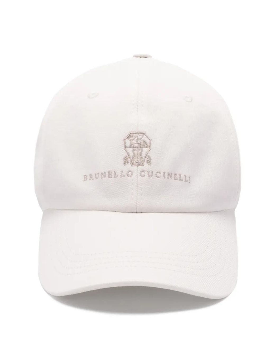 Brunello Cucinelli White Logo-Embroidered Peak Cap for men