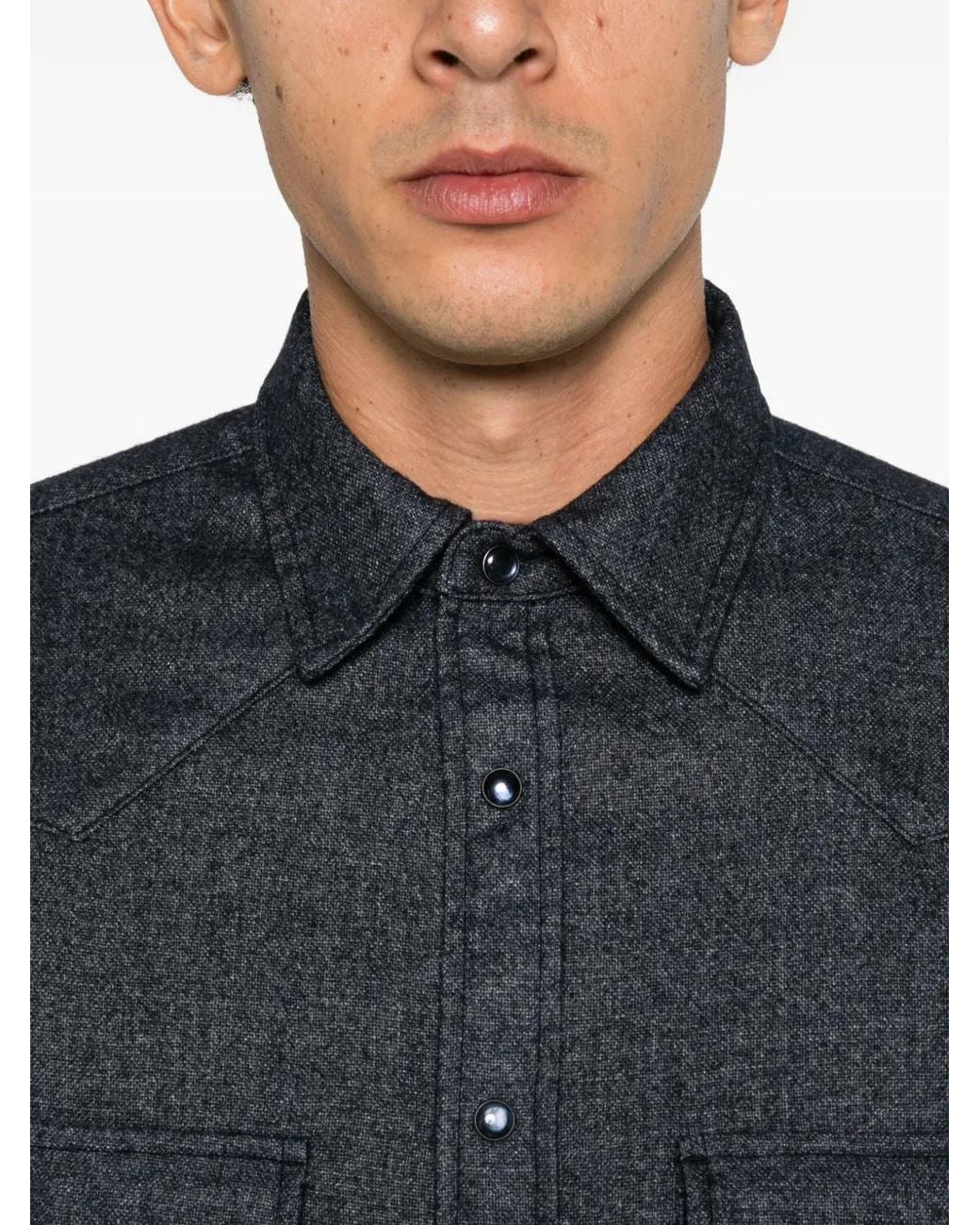 Jacob Cohen Blue Western-Yoke Button-Down Shirt for men