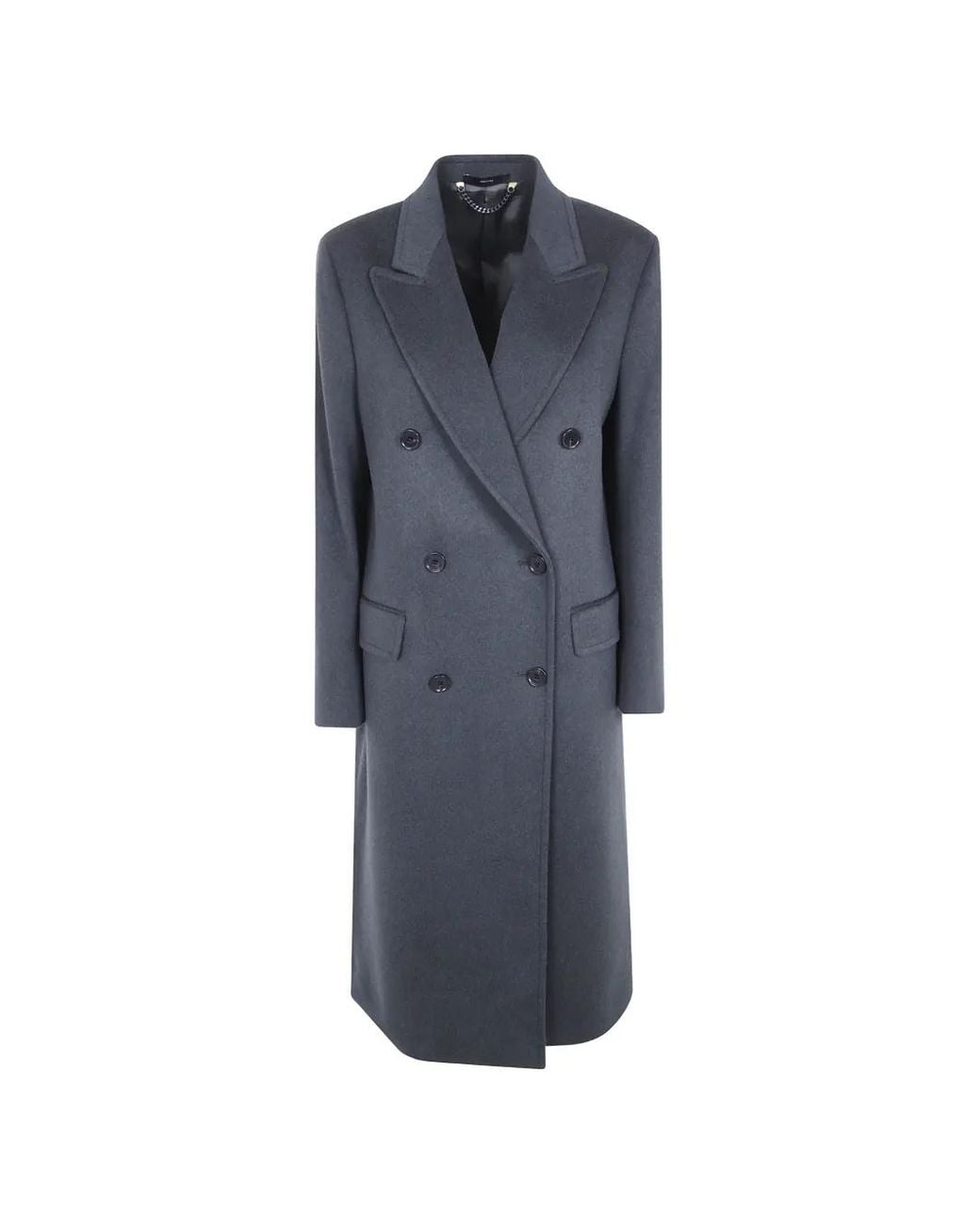 Paul Smith Blue Dark Wool-Cashmere Double-Breasted Coat