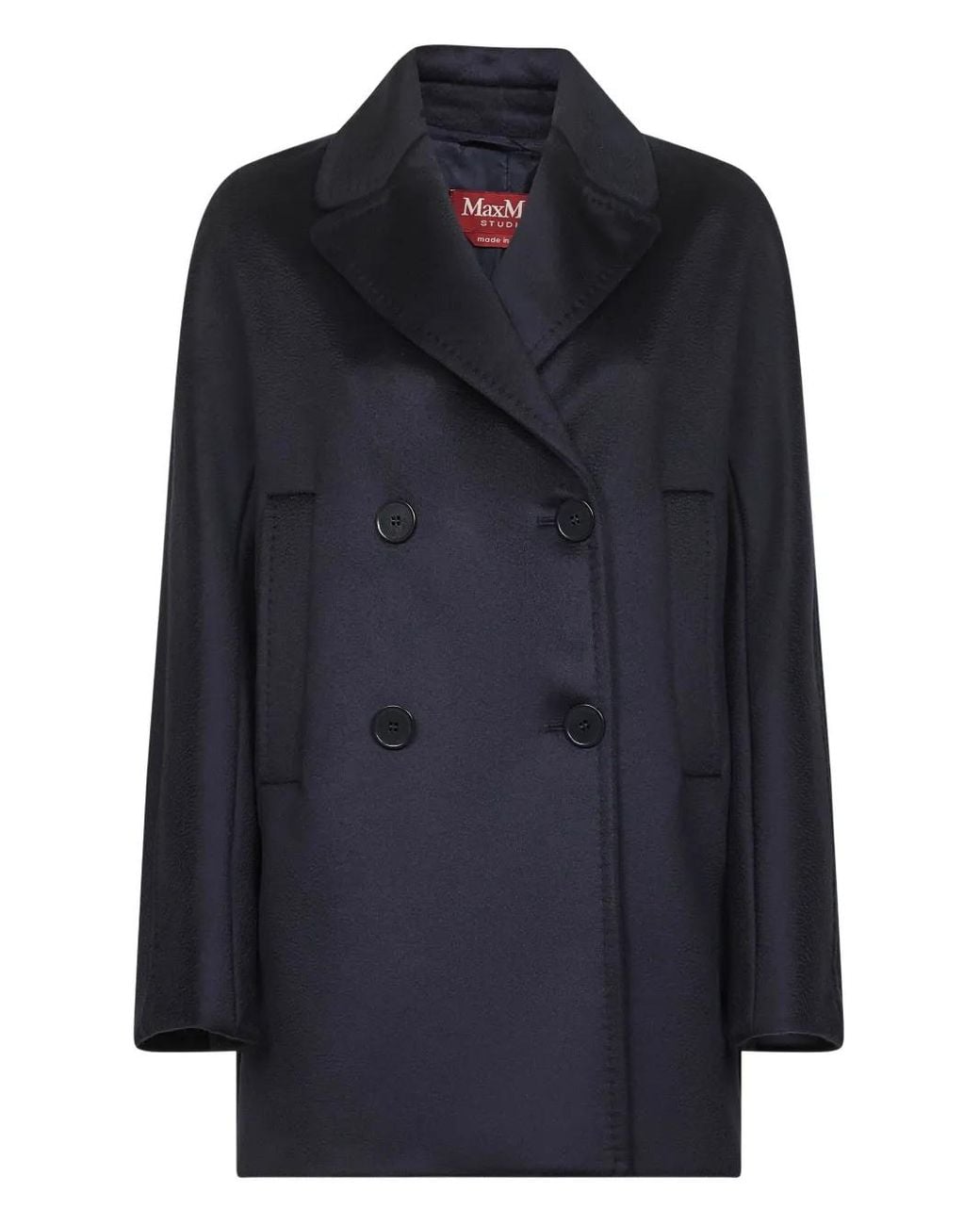 Max Mara Blue Double-Breasted Coat