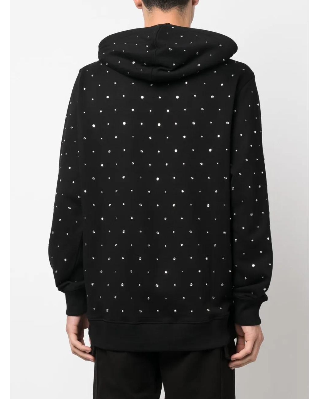 Givenchy Black Logo-Print Rhinestone-Embellished Hoodie for men