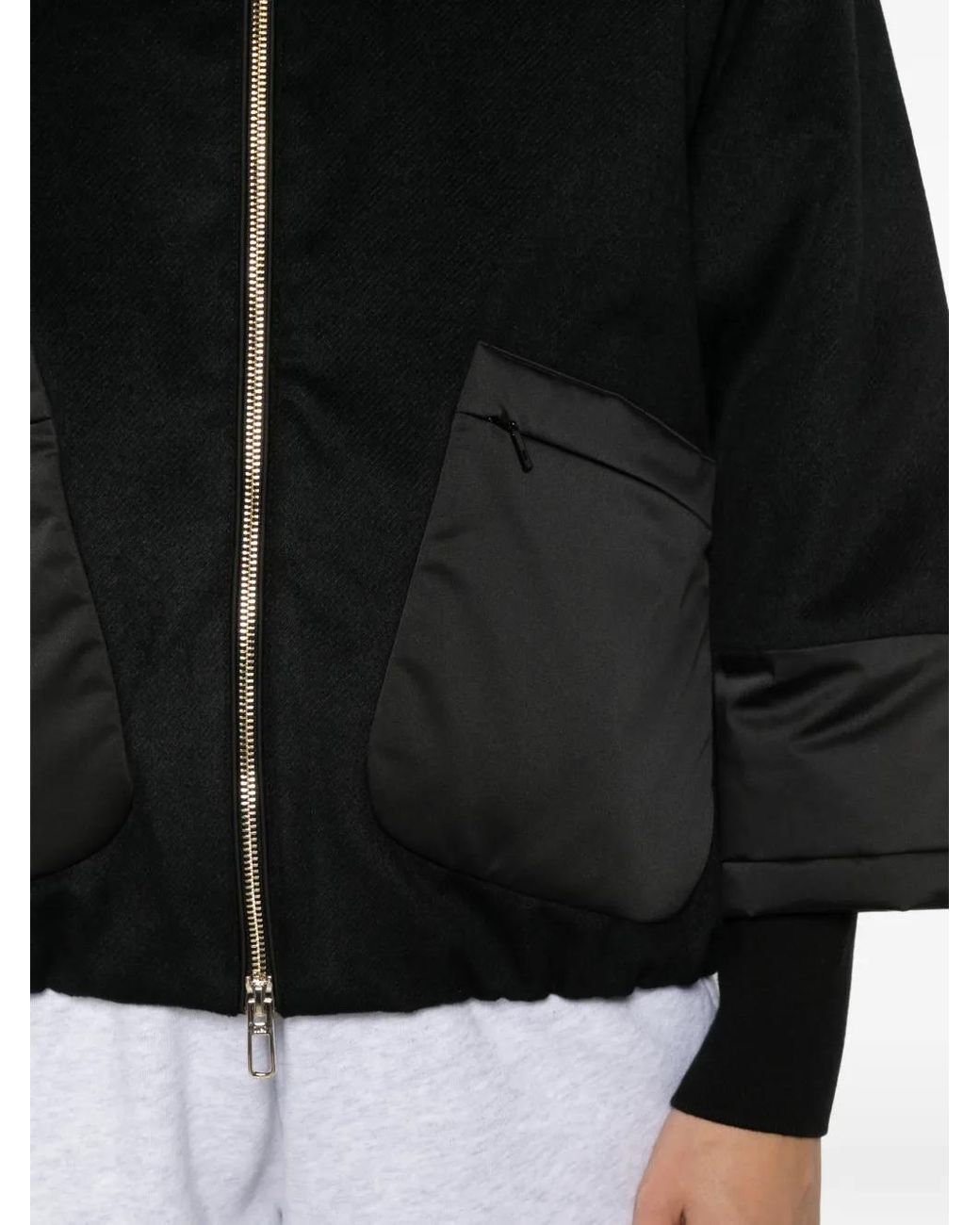 DUNO Black Panelled High-Neck Jacket