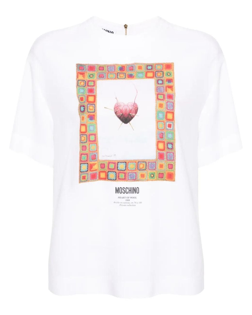 Moschino White Graphic-Print Crepe Blouse