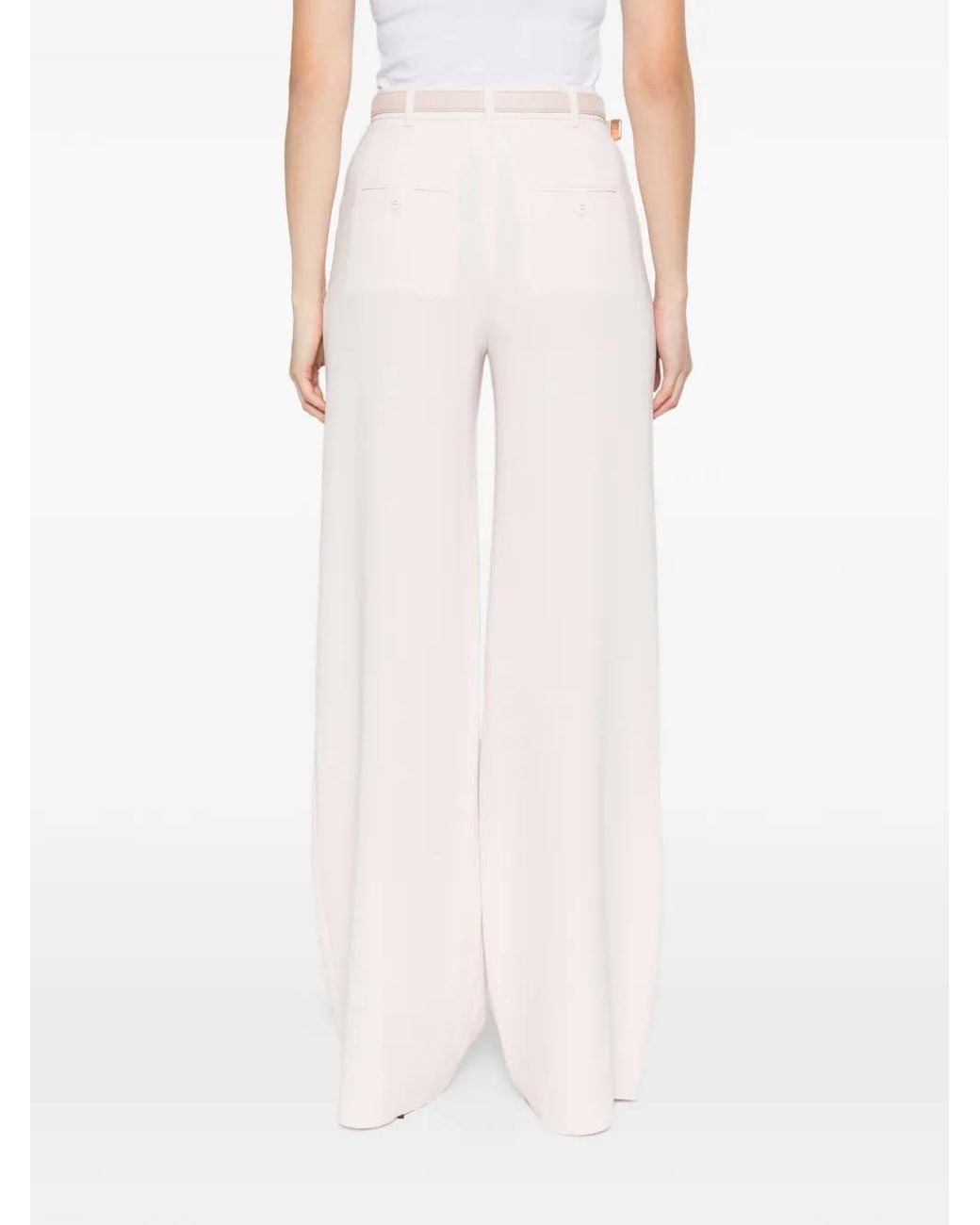 Max Mara White Belt Straight Trousers