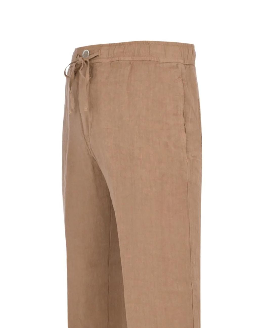 120% Lino Natural Pantalon À Lien De Resserrage for men