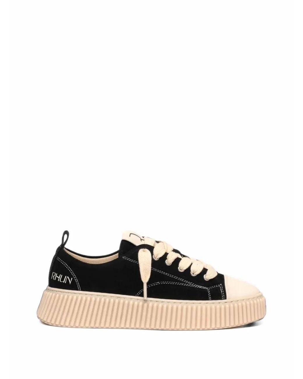 Rhun Black Contrast-Stitch Platform Sneakers