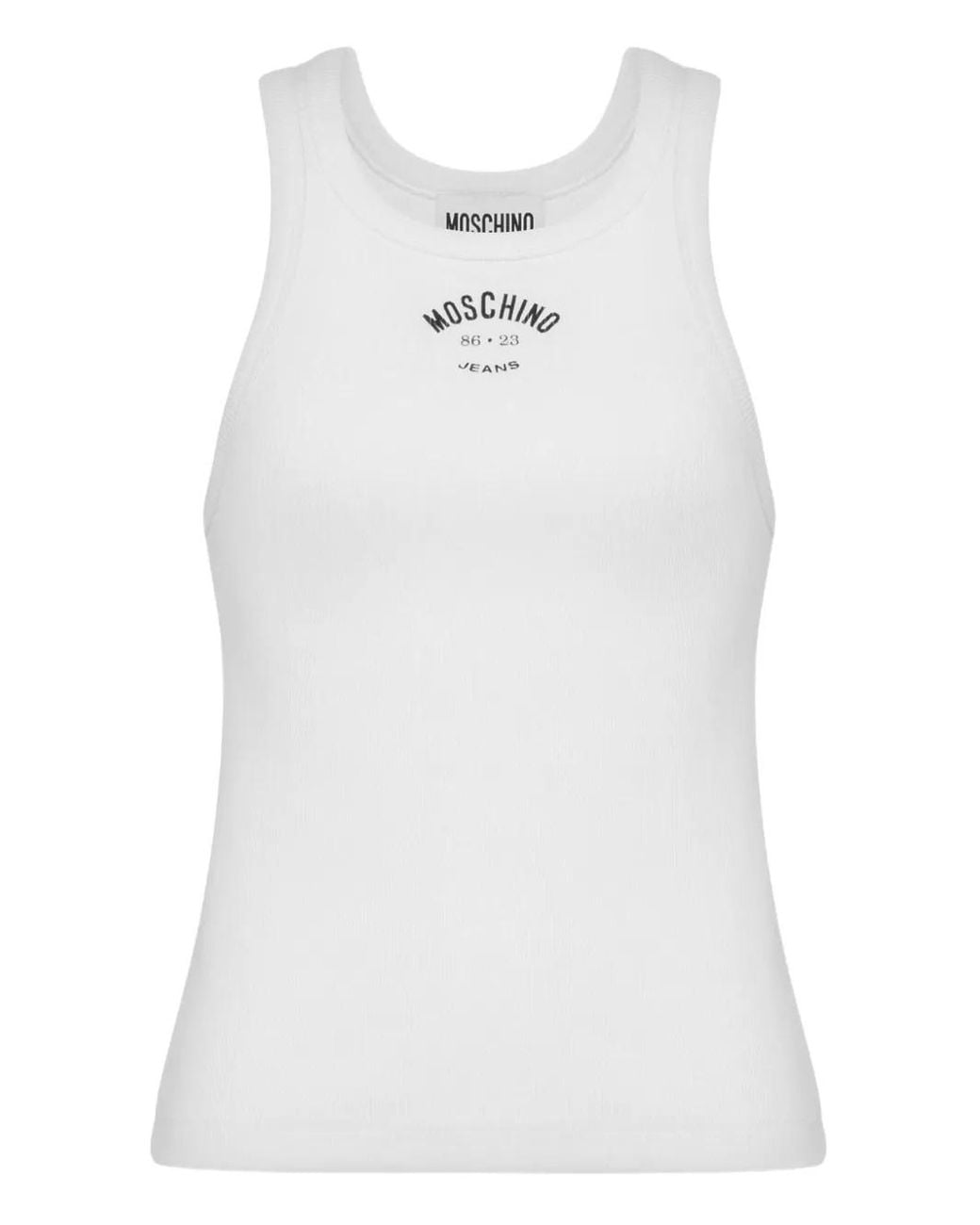 Moschino White Classic Top With Minimalist Design