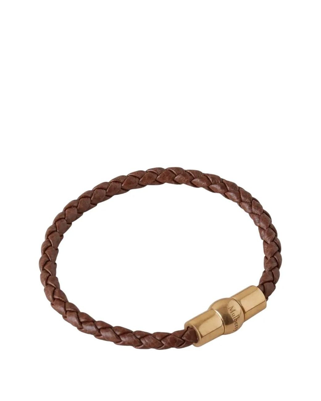 Mulberry Brown Iris Woven Leather Bracelet