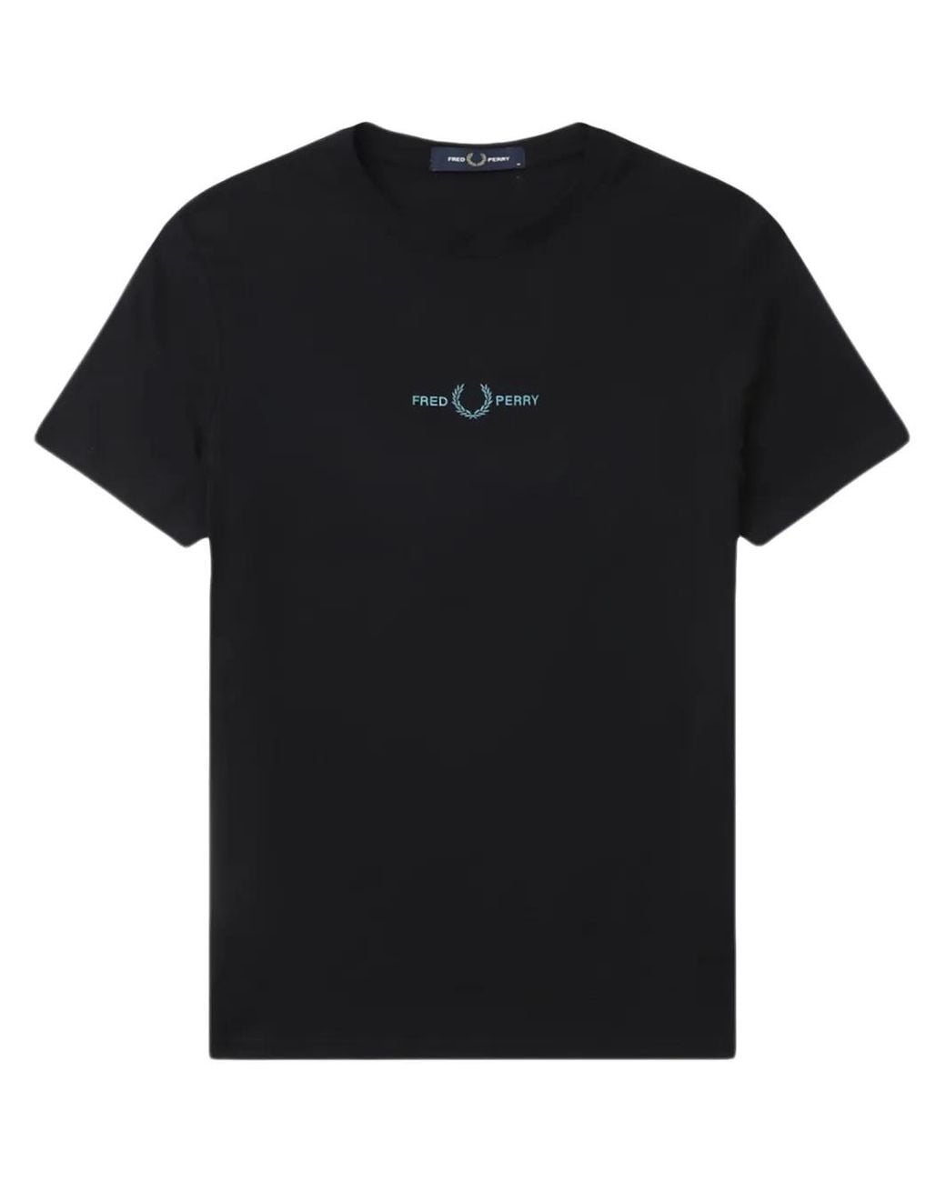 Fred Perry Black Logo-Embroidered Cotton T-Shirt for men