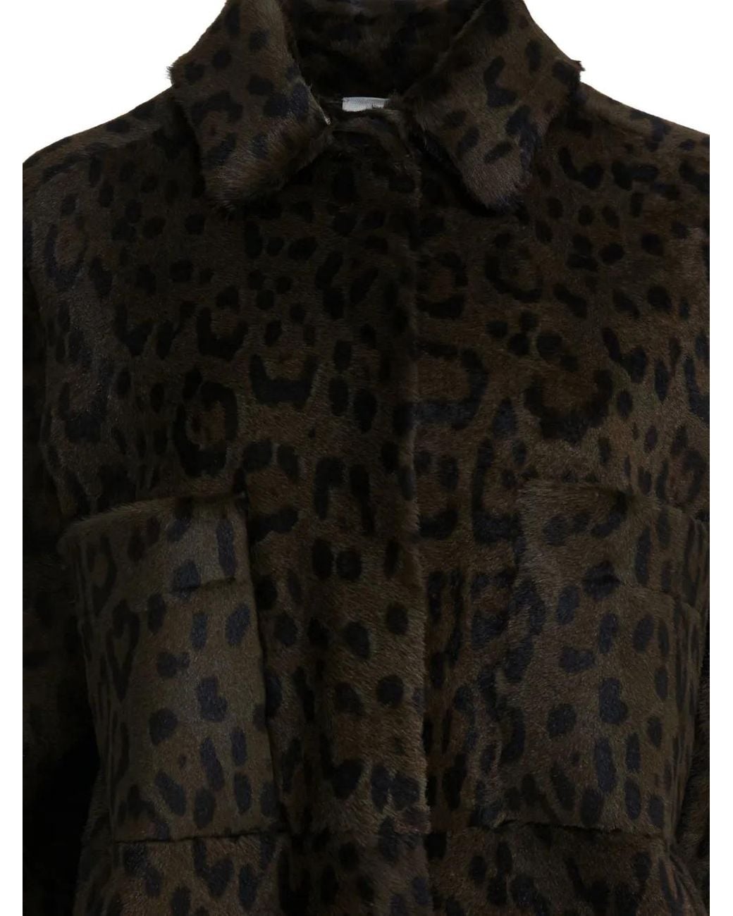 Abrigo Con Bolsillos De Leopardo FURLING BY GIANI de color Black