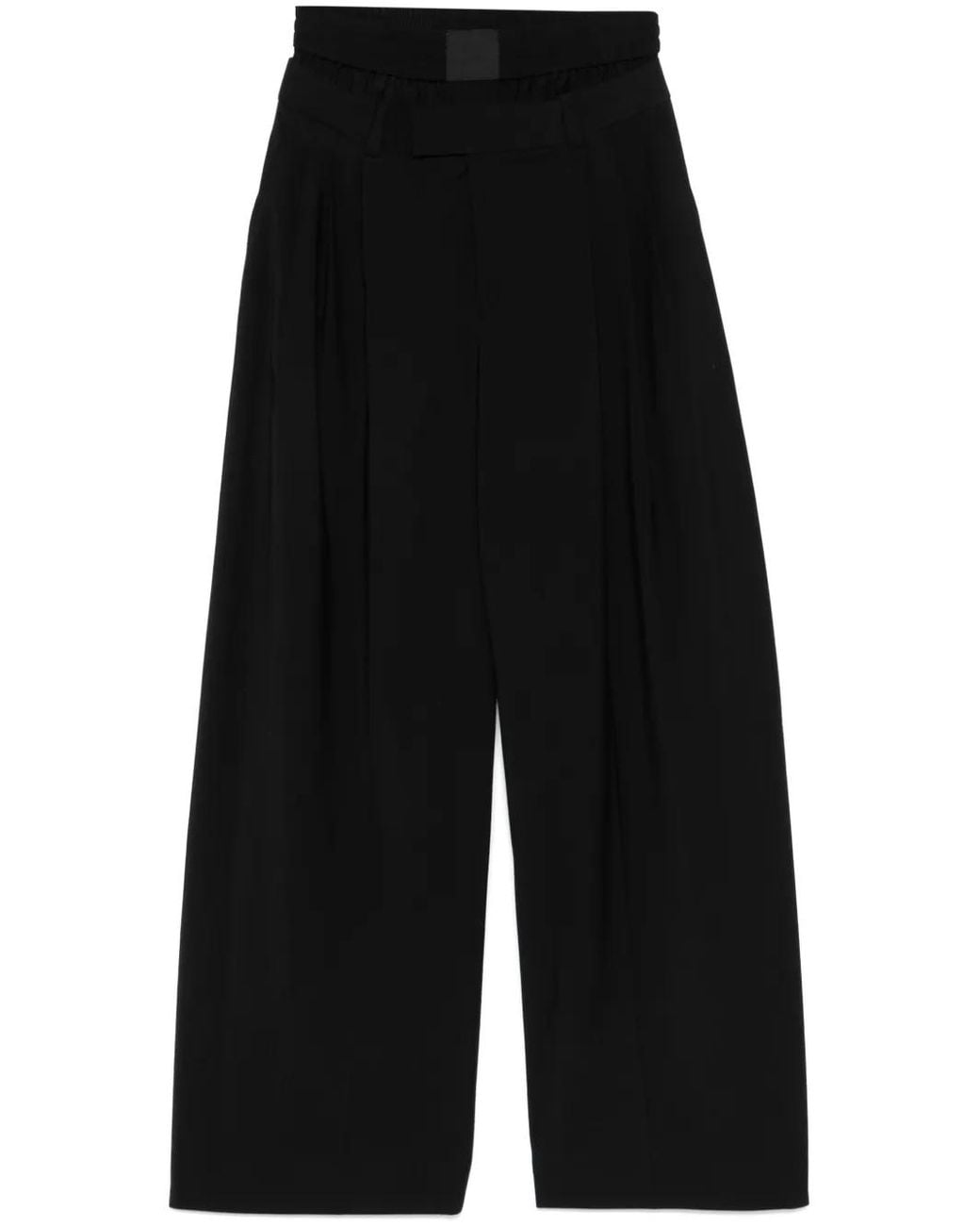 Alexander Wang Black Boxer-Detailed Wide-Leg Trousers