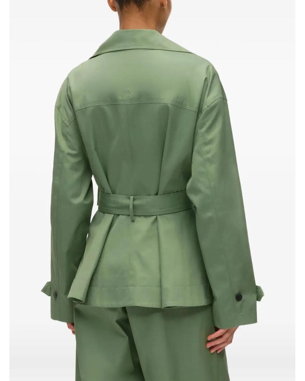 Karl Lagerfeld Green Short Trench Jacket