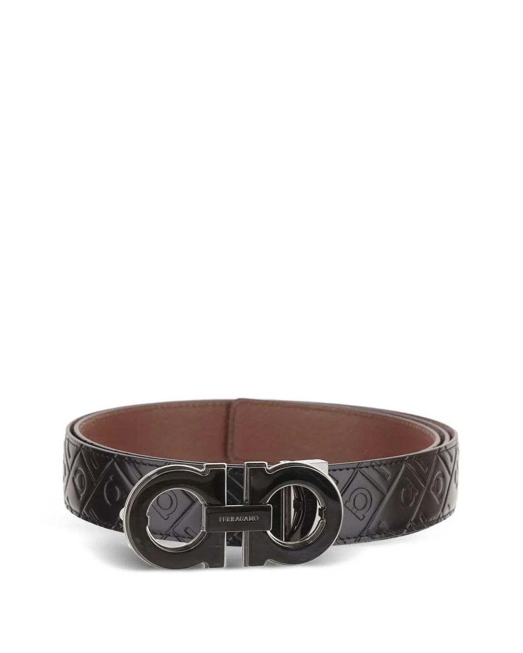 Ferragamo Gray Ceinture Réversible À Boucle Gancini for men
