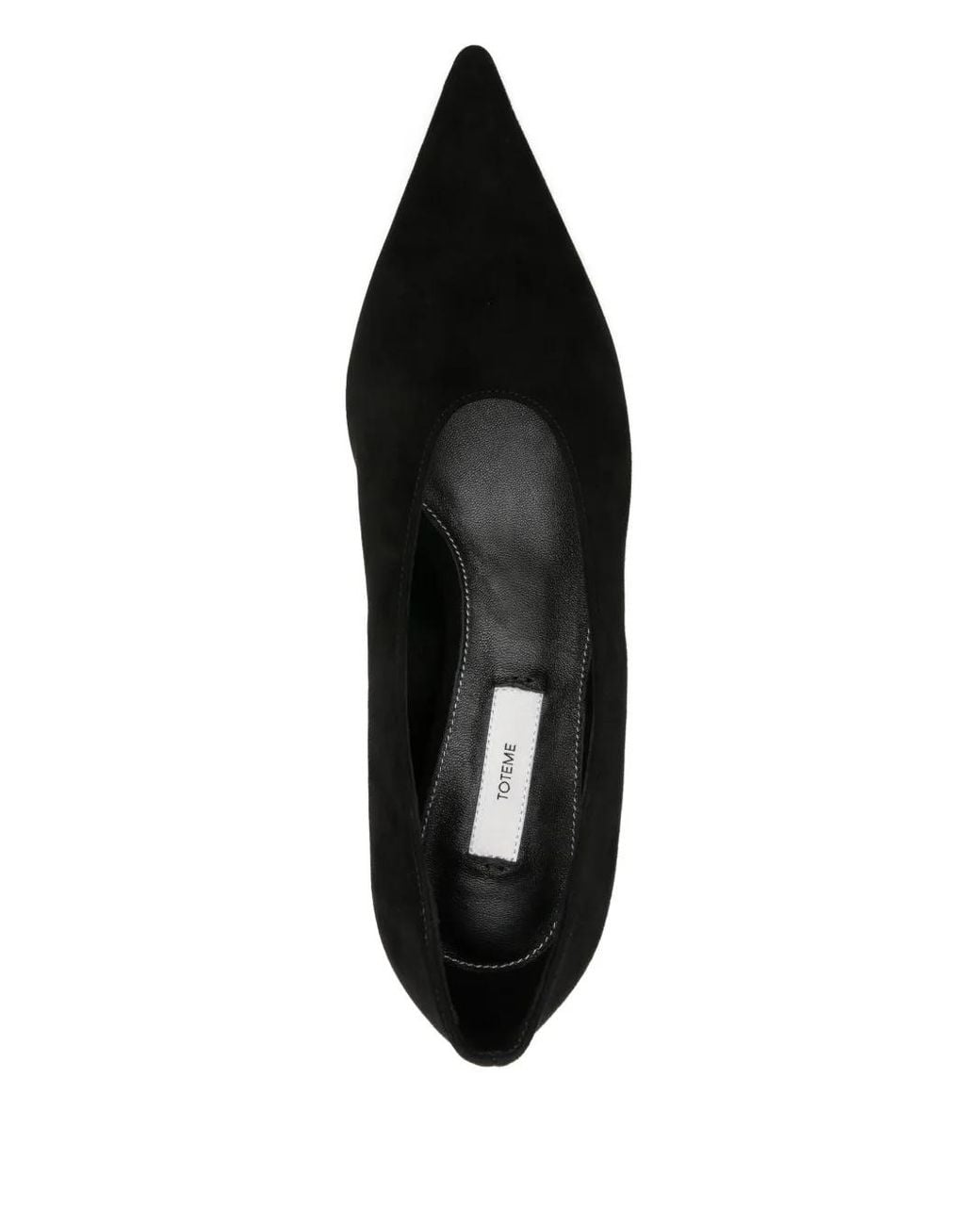 Totême Black Sharp Suede Kitten Pumps