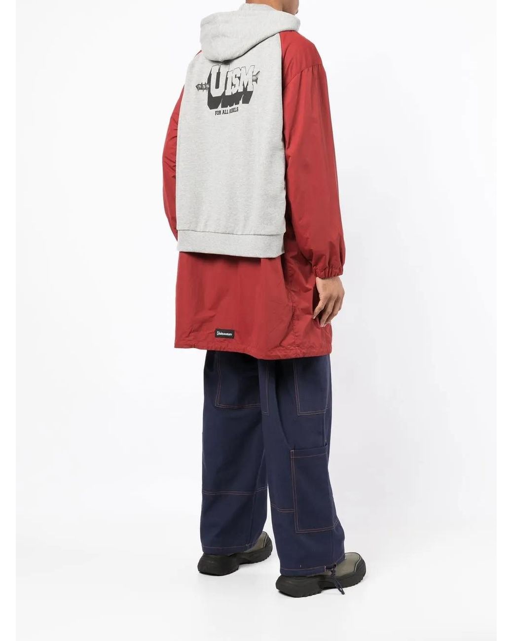 Undercoverism Red Logo-Print Hooded Coat for men