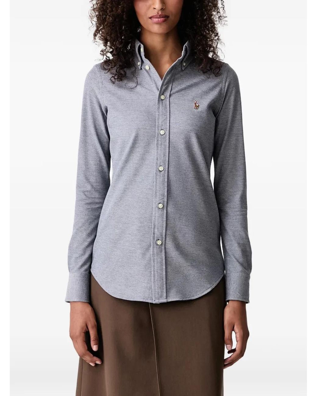 Polo Ralph Lauren Gray Chemise Boutonnée À Logo Brodé