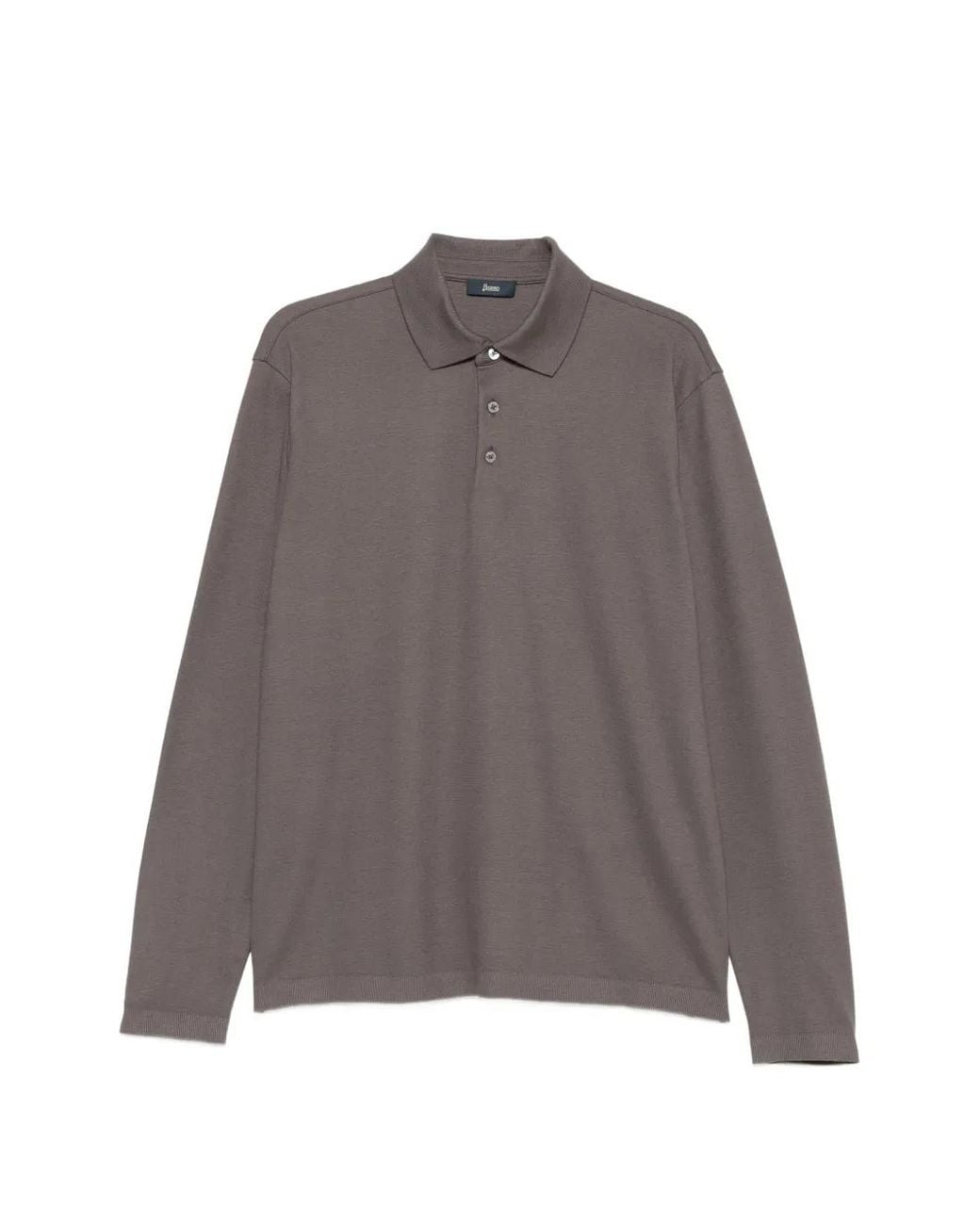 Herno Gray Long-Sleeve Polo Shirt for men