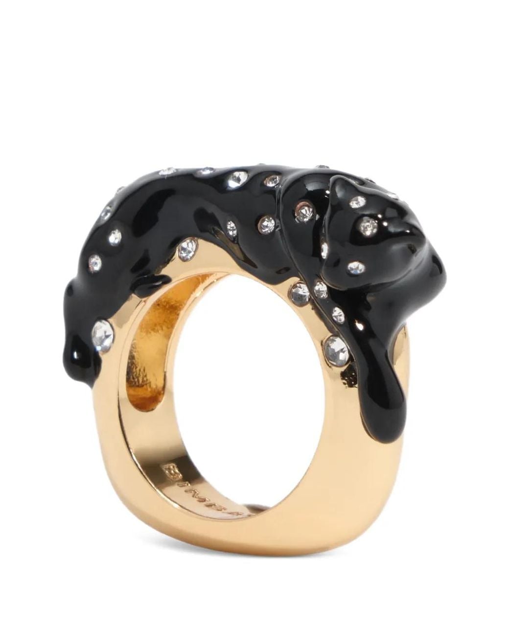 Bimba Y Lola White Panther And Crystals Ring