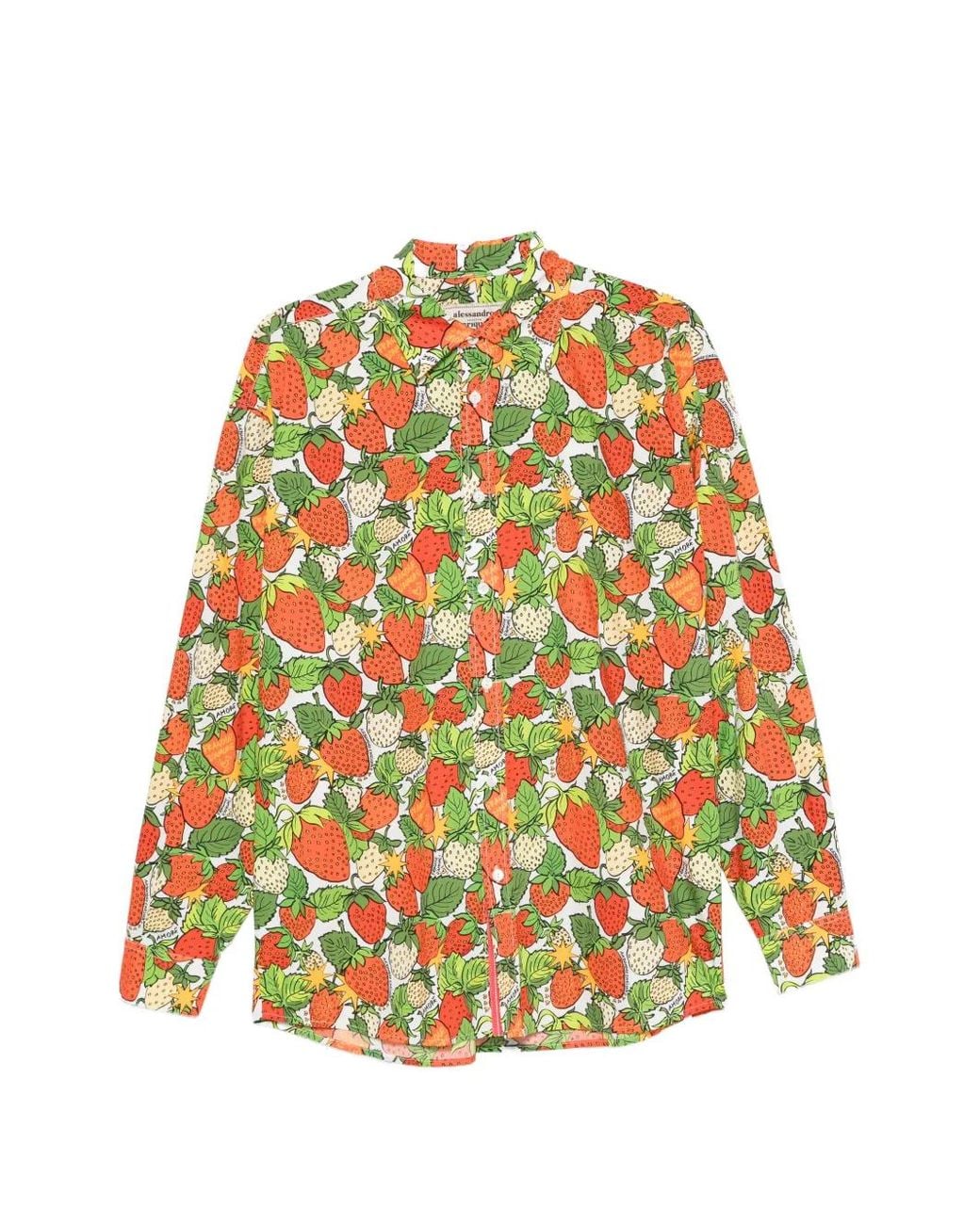 ALESSANDRO ENRIQUEZ Yellow Strawberry-Print Shirt