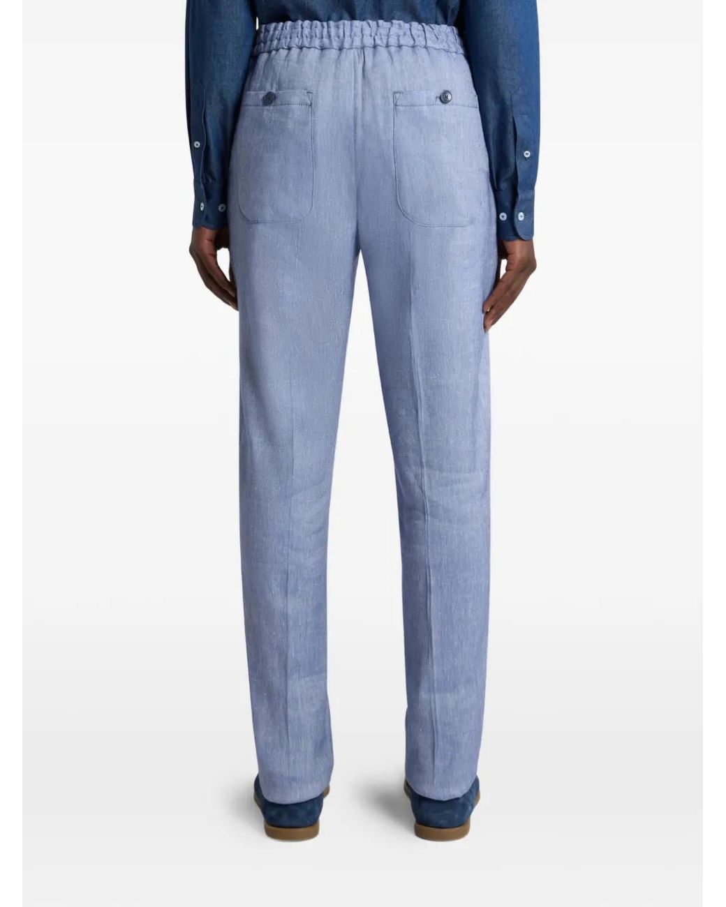 Etro Blue Regular Trousers for men