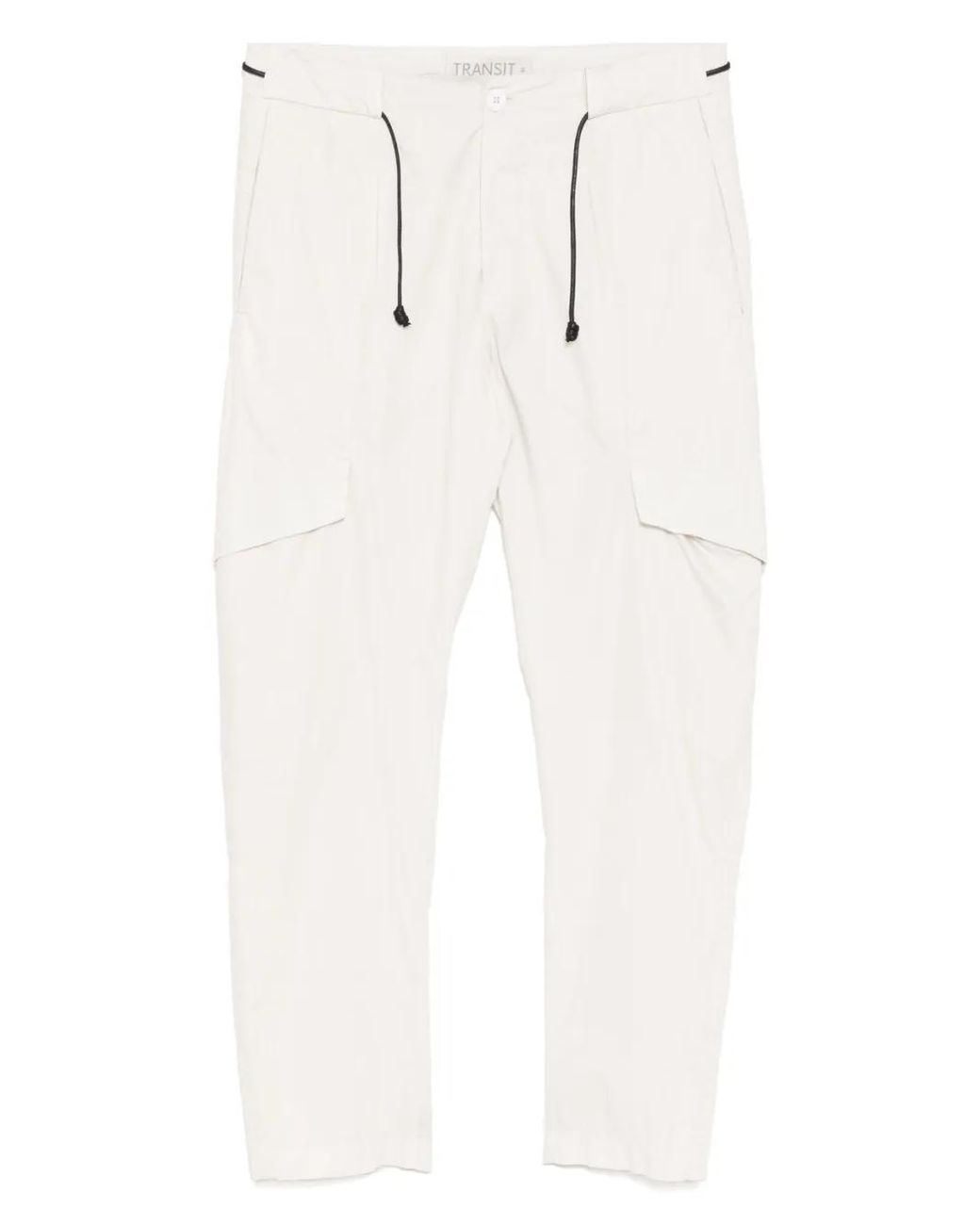 Transit White Drawstring Trousers for men