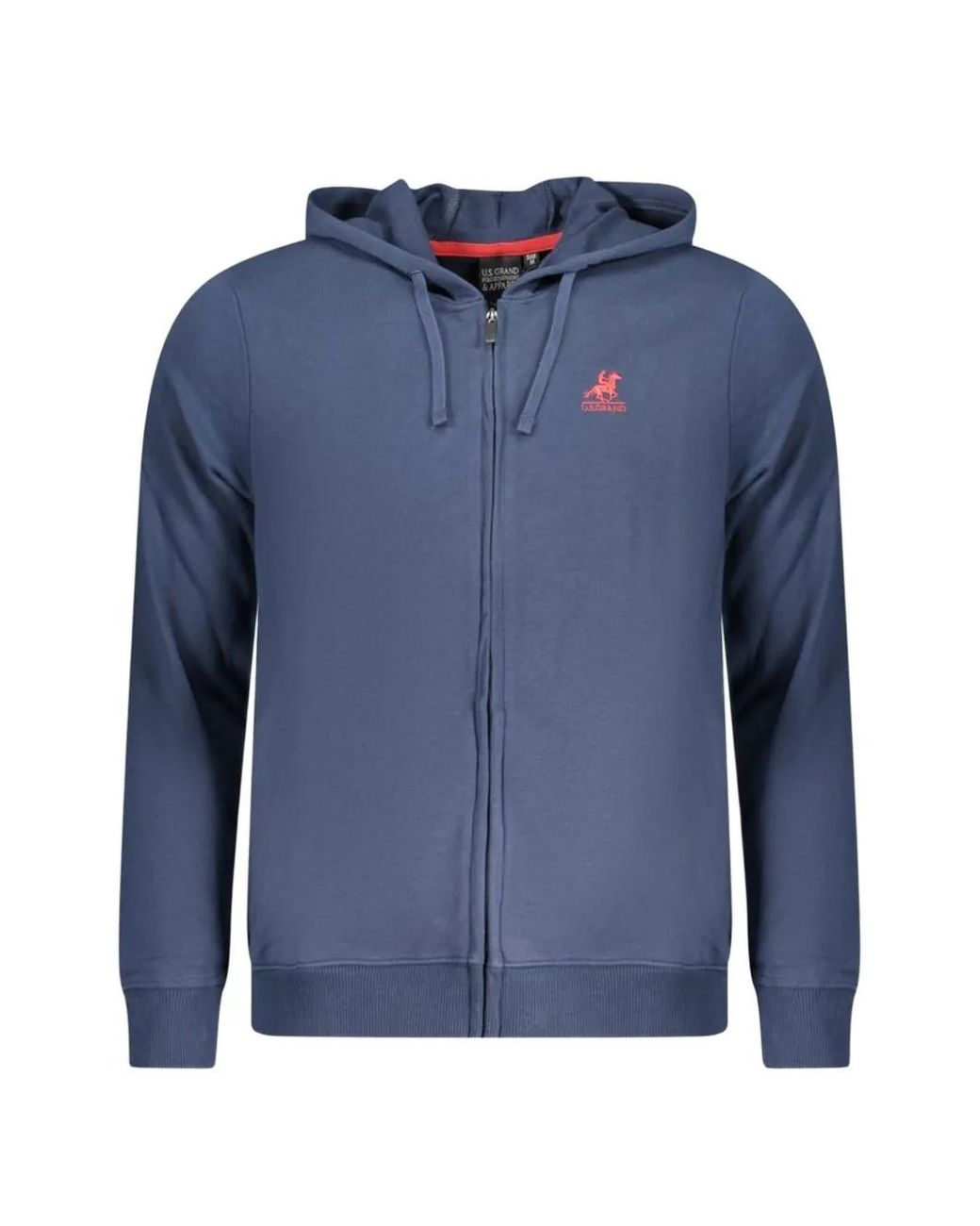 U.S. Grand Blue Logo-Embroidered Zip-Up Hoodie for men