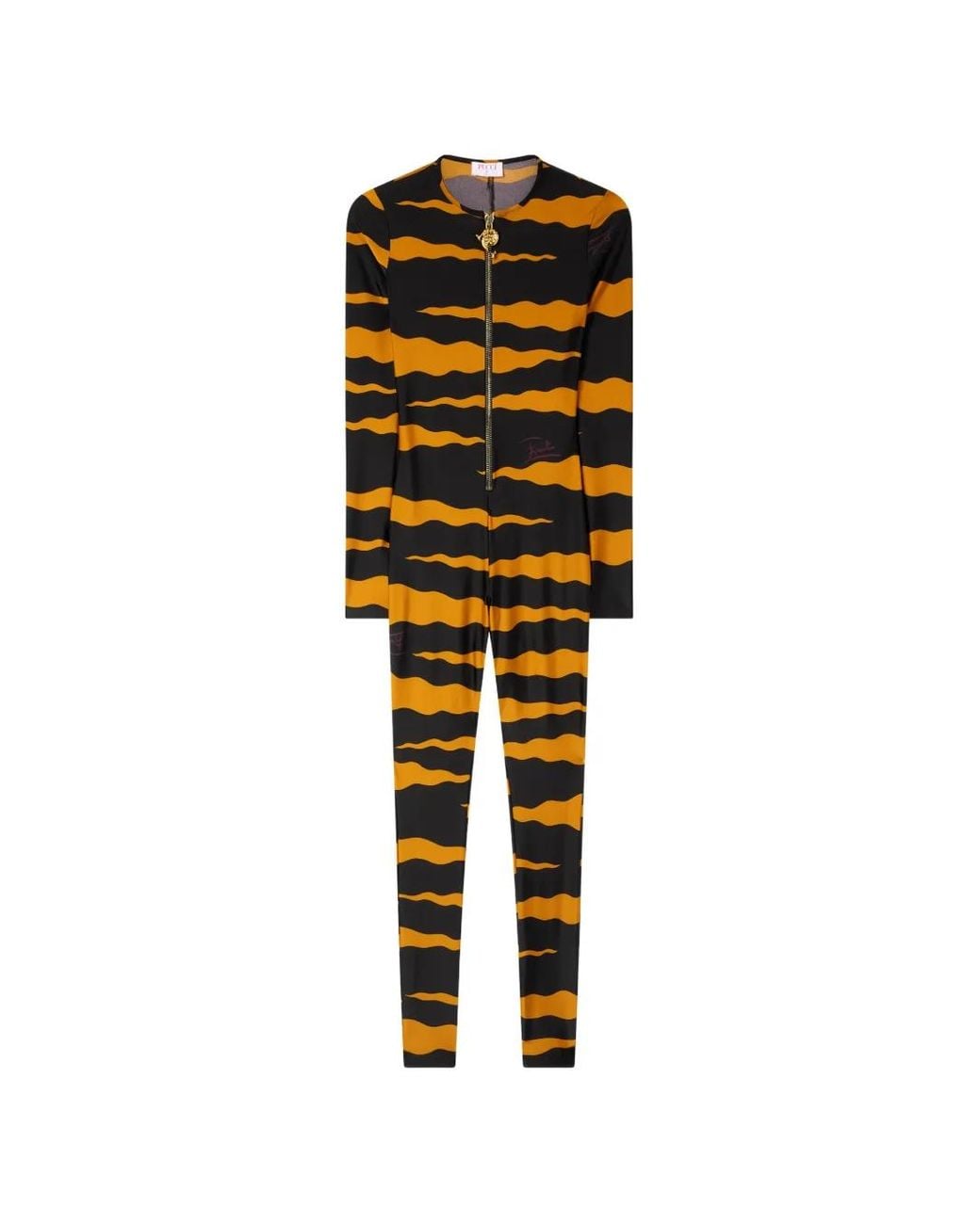 Emilio Pucci Black Fiamme-Print Lycra Jumpsuit