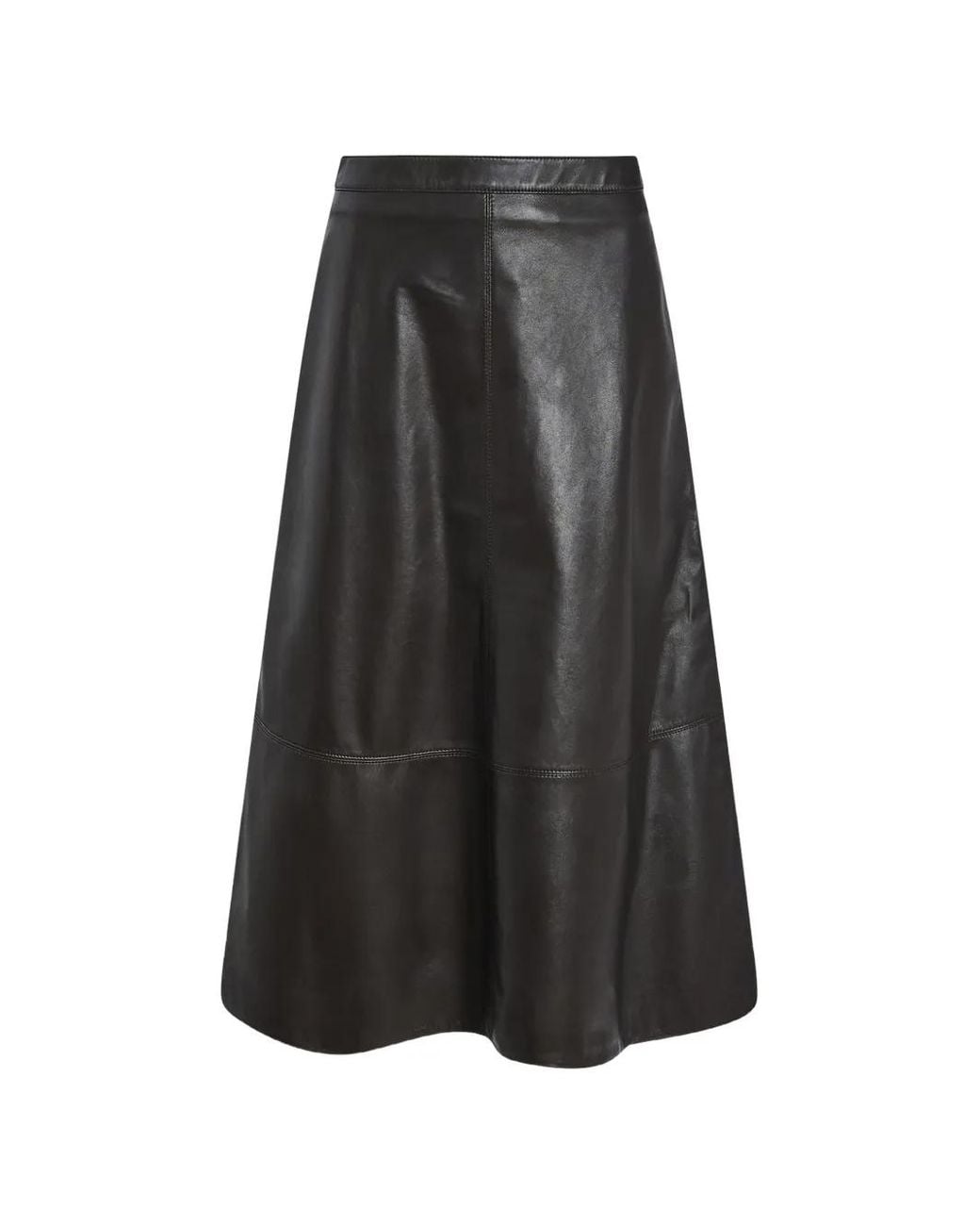 Yves Salomon Black Lambskin Leather Maxi Skirt