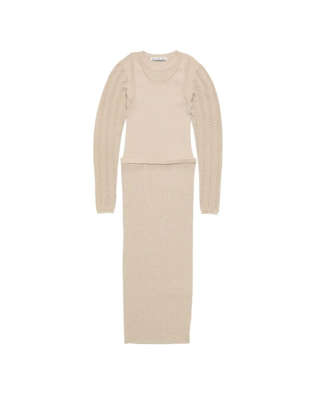 Acne White Long-Sleeve Midi Dress