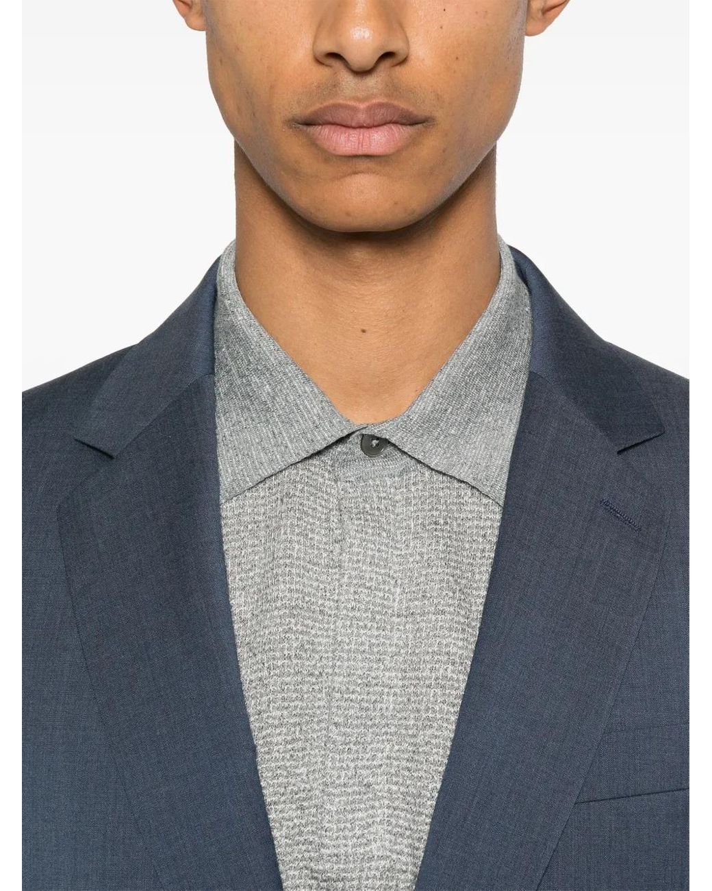 Fursac Blue Single-Breasted Suit for men