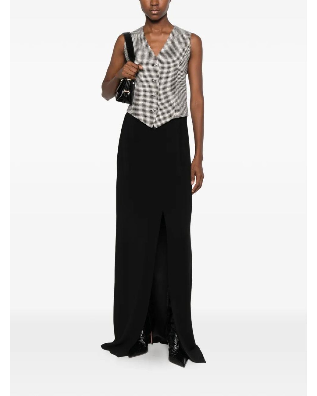 Styland Gray Houndstooth-Pattern Waistcoat
