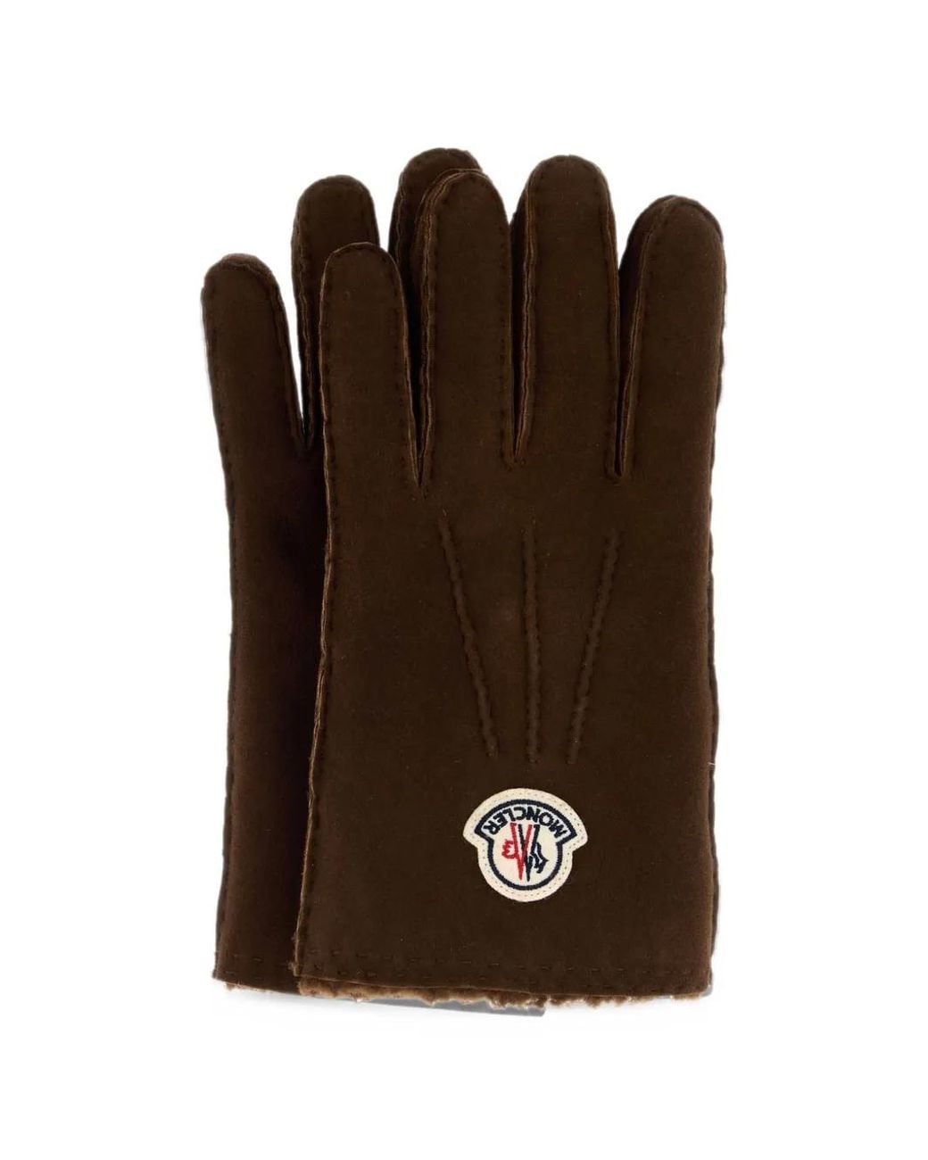 Moncler Brown Leather Gloves for men