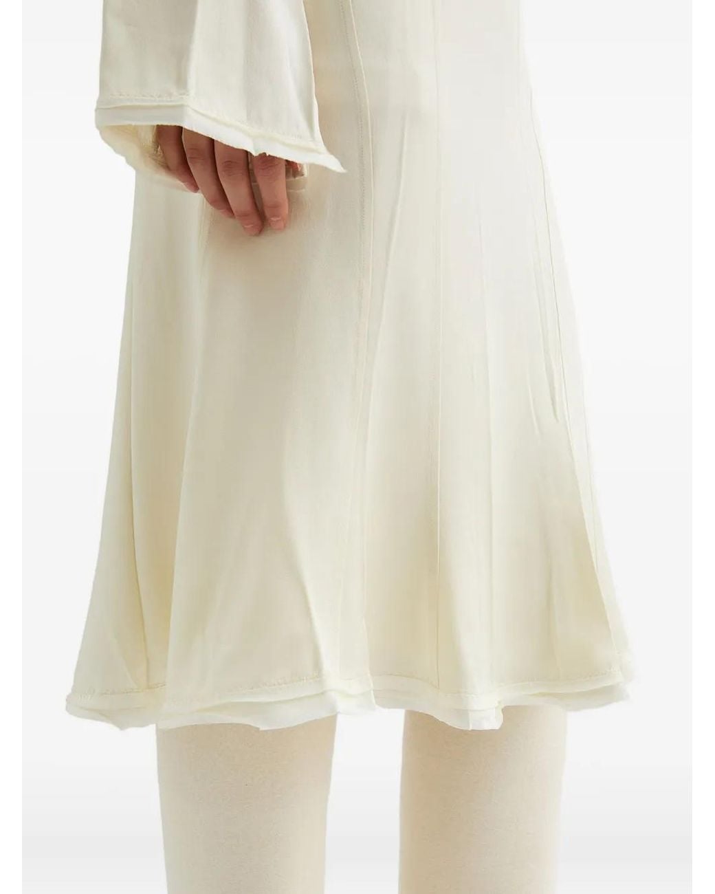Jil Sander Natural Satin Mini Skirt