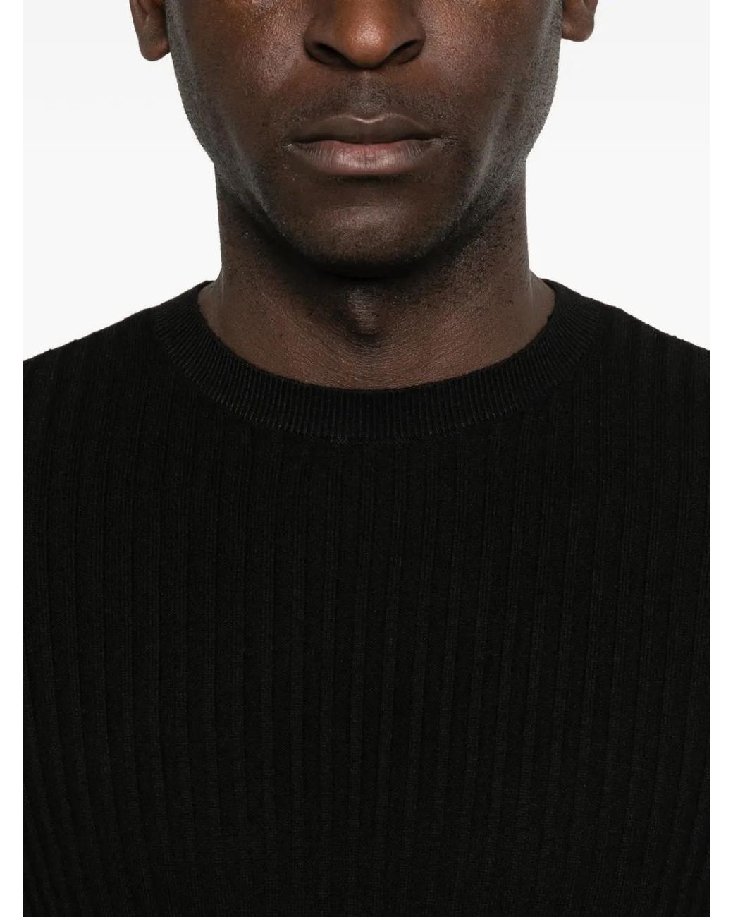 Antony Morato Black Manila Ribbed T-Shirt for men