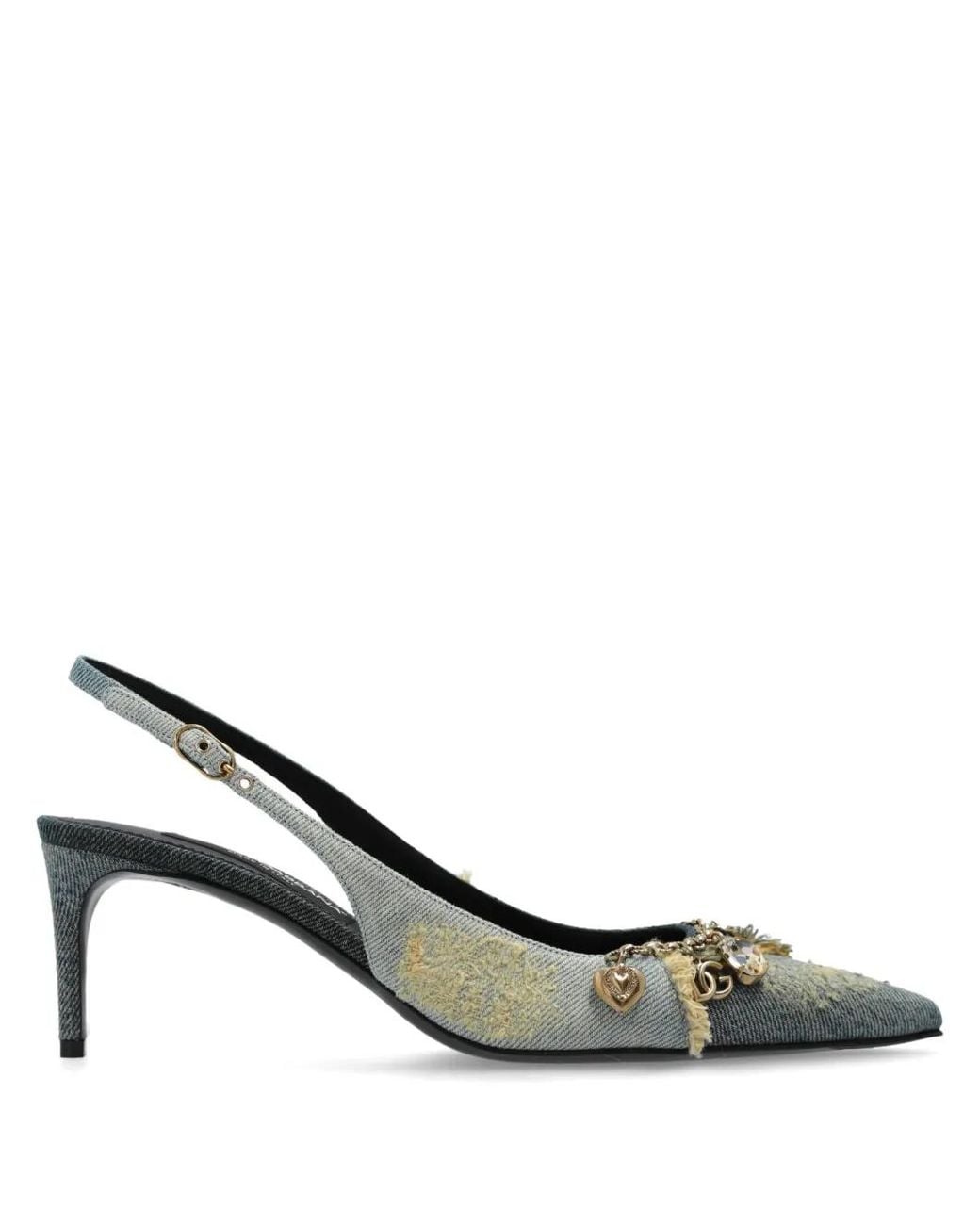 Dolce & Gabbana Metallic Patchwork Denim Pumps