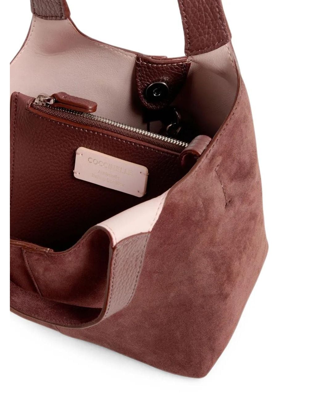 Coccinelle Purple Small C-Easy Suede Tote Bag