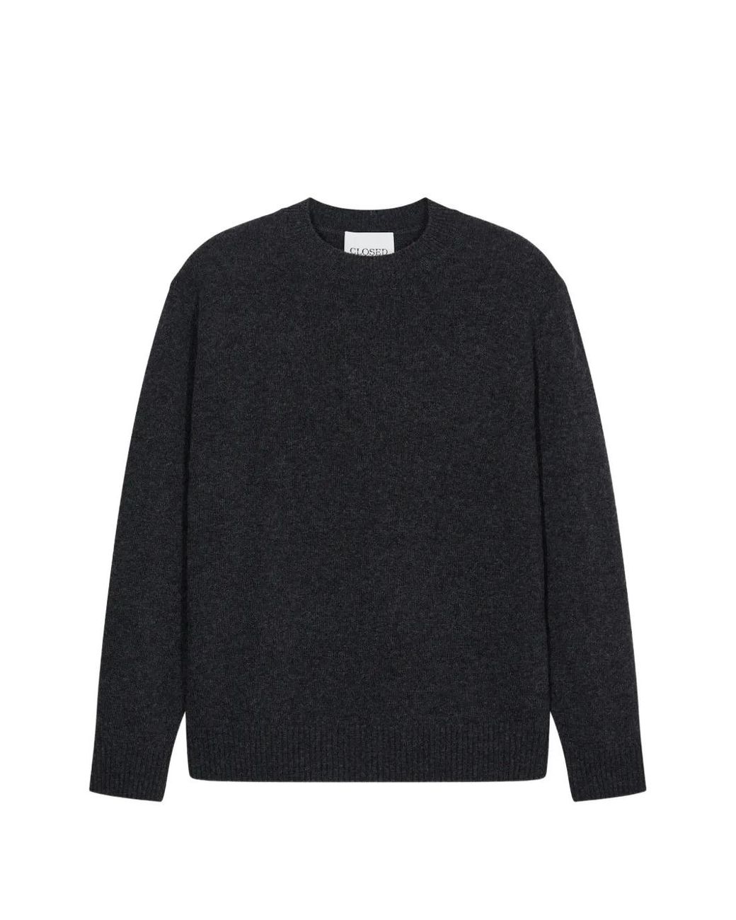 Closed Blue Crew-Neck Wool Sweater for men