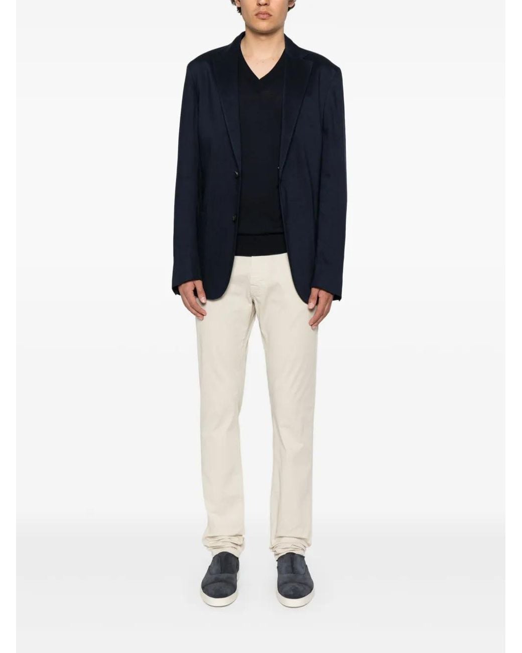 Corneliani Blue Single-Breasted Blazer for men