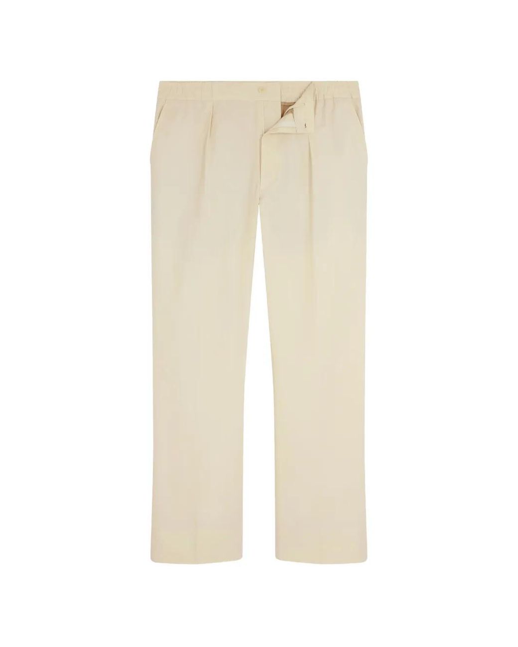 Fursac White Pleated Trousers for men
