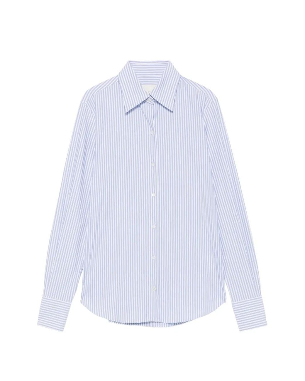 Xacus White Vertical-Stripe Shirt