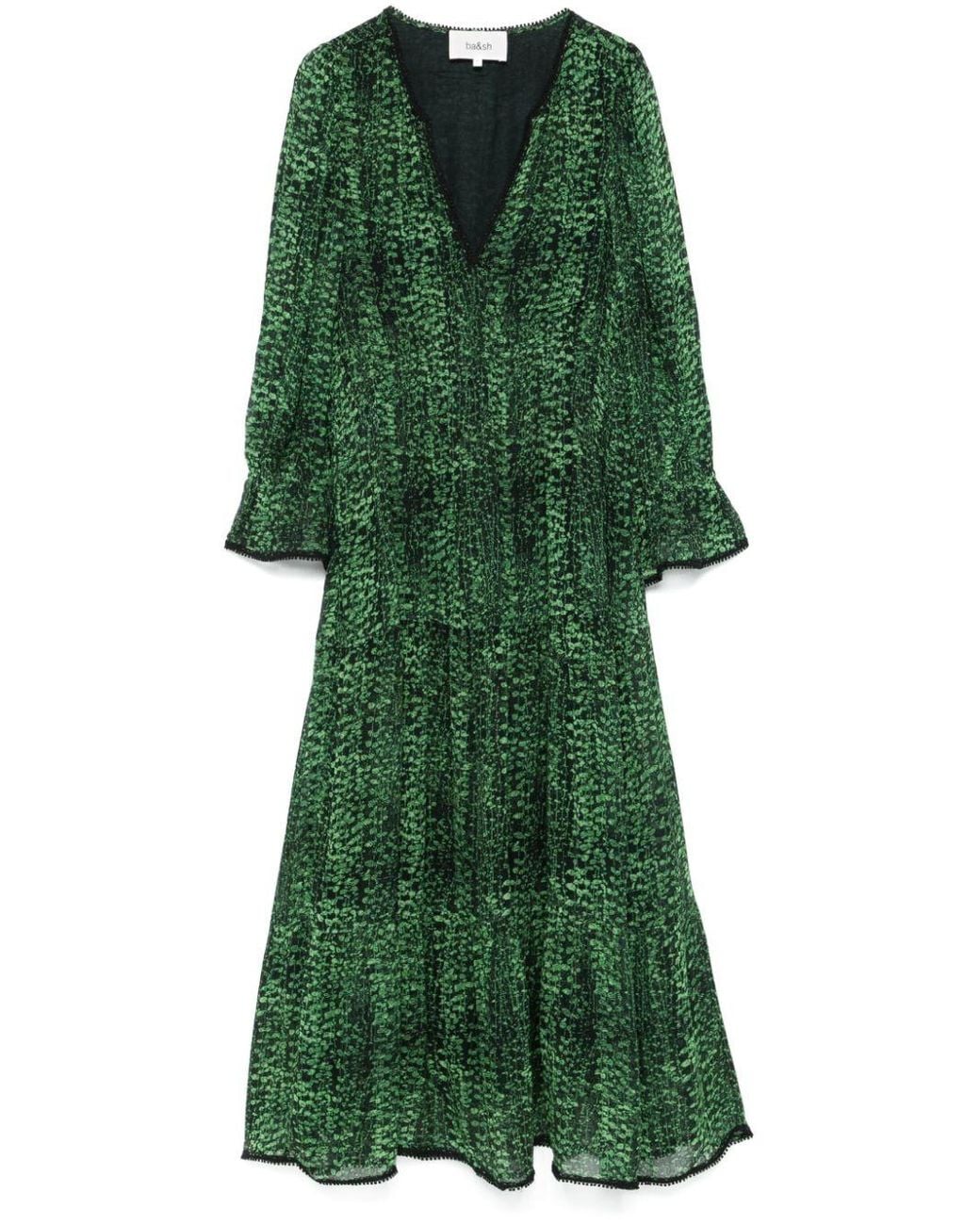 Ba&sh Sheer Abstract Print Elasticated Midi Dress in Green | Lyst Ba&sh Sheer Abstract Print Elasticated Midi Dress in Green | Lyst