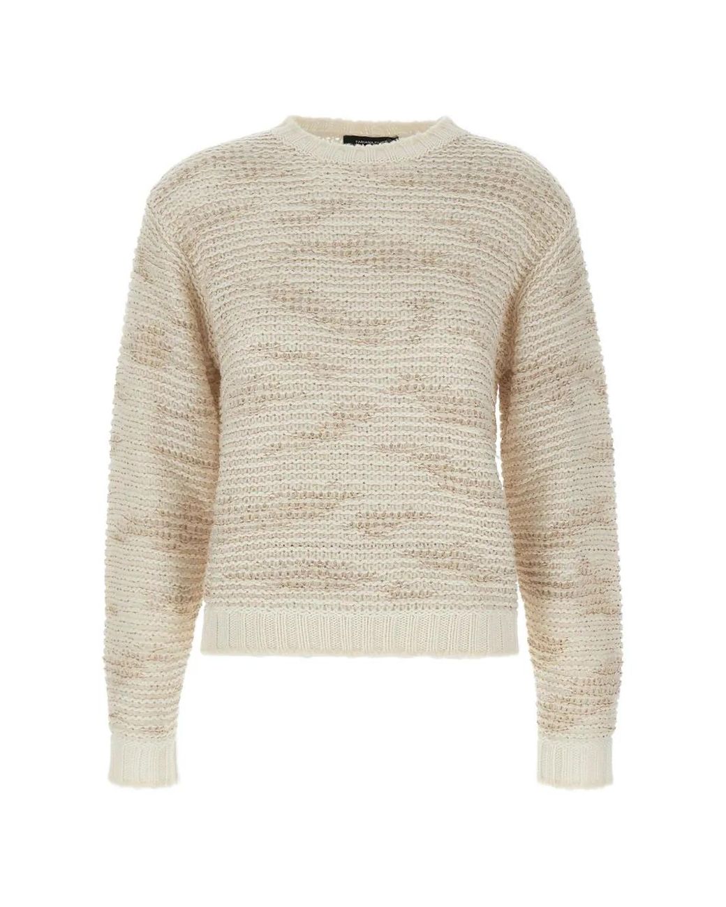 Fabiana Filippi White Sequin-Embellished Cable-Knit Sweater