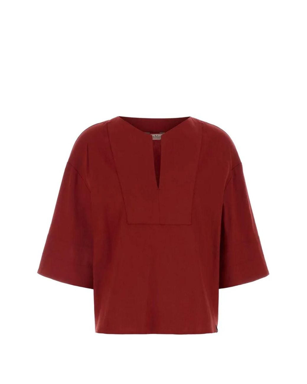 Max Mara Red Sospiro V-Neck Tunic Top