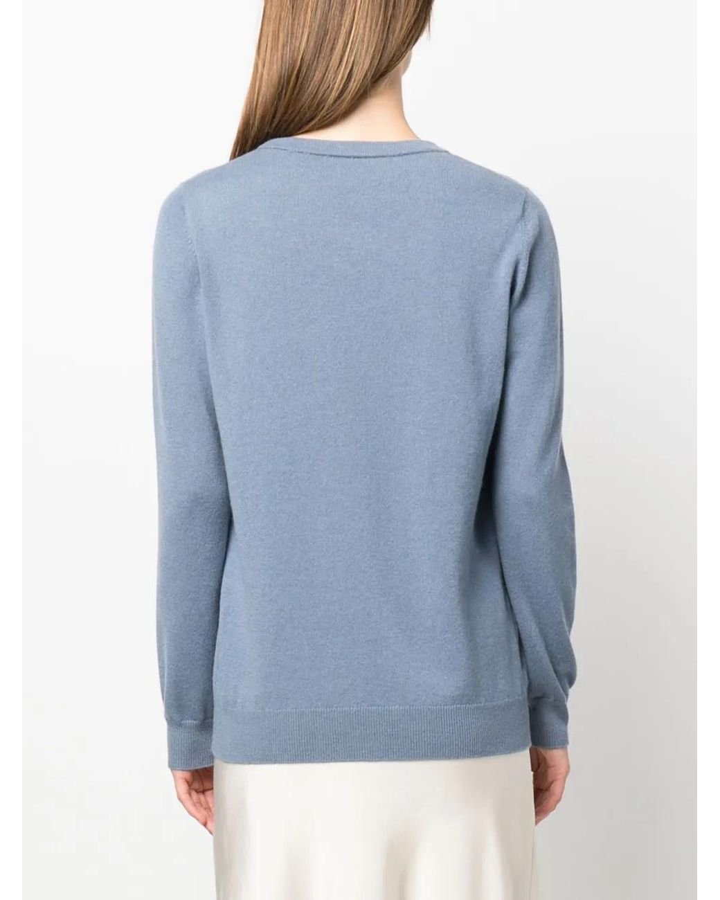 Brunello Cucinelli Blue Cashmere Crew-Neck Jumper