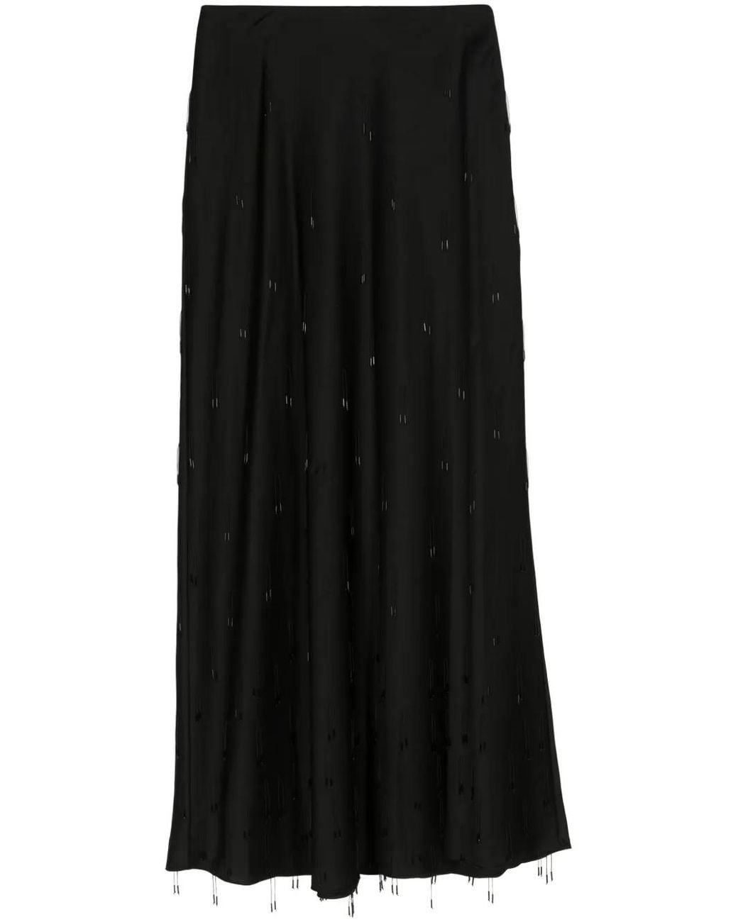 Jonathan Simkhai Black Kade Fringe Maxi Skirt