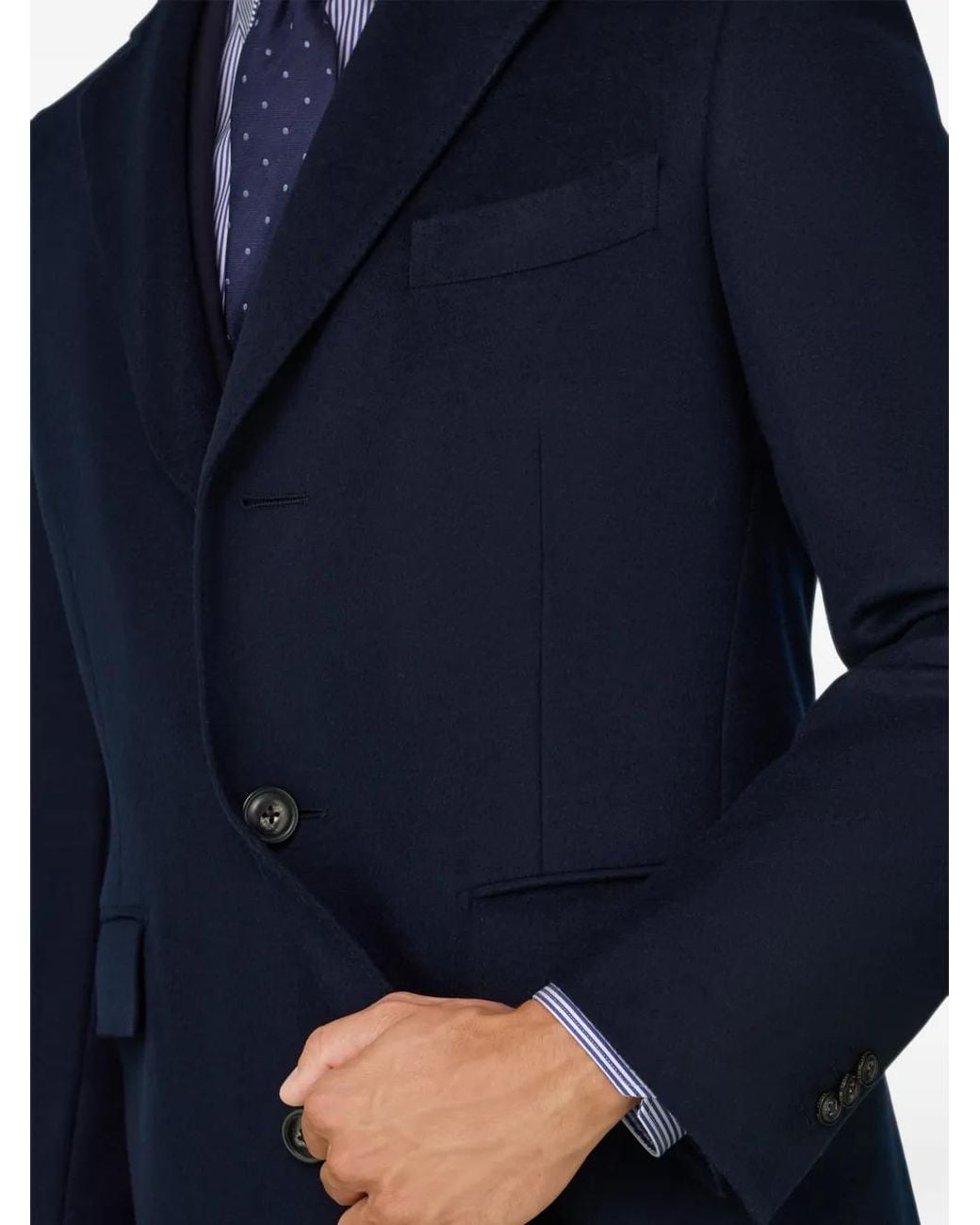 Boggi Blue Single-Breasted Wool Coat for men